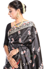 Load image into Gallery viewer, Bishnupur Baluchari Pure Silk Saree (Black)
