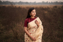 Load image into Gallery viewer, Vrindavan - A Hand Embroidered Cotton Silk Saree
