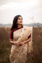 Load image into Gallery viewer, Vrindavan - A Hand Embroidered Cotton Silk Saree

