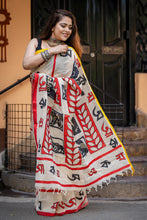 Load image into Gallery viewer, Haate Khori - A Designer Dhonekhali Taant Saree
