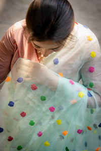 Dream - A Light Sea Green Designer Resham Silk Saree