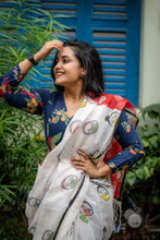 Load image into Gallery viewer, New Normal - A Designer Hand Block Printed Saree on Linen

