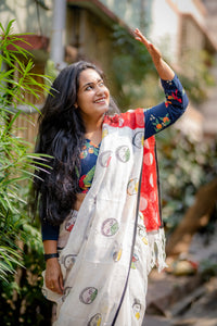 New Normal - A Designer Hand Block Printed Saree on Cotton