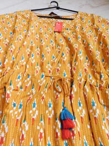 Cotton Kaftan with Tassels