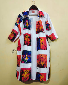 Durga Shirt Kurti with Scallop Sleeves
