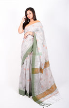 Load image into Gallery viewer, Pure Handloom Cotton Khesh Saree (Grey)
