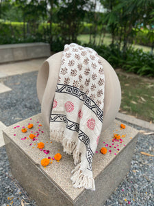 Black, Red Ethnic Printed - White Pigment Collection of Throws