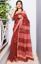 Load image into Gallery viewer, Ruhani- Machine Printed Cotton Saree - Maroon
