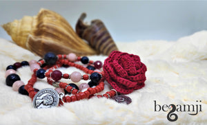 The Flora Red Bracelet Set