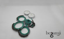 Load image into Gallery viewer, Orb Cyan Set of Earrings and Necklace

