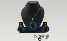 Load image into Gallery viewer, Orb Blue Set of Earrings and Necklace
