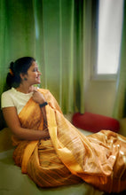 Load image into Gallery viewer, Yellow Hearts - A Yellow Assam Kota Saree
