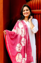 Load image into Gallery viewer, Pink Ties - A Pink Stole on Assam Silk
