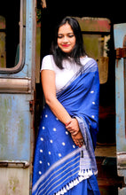 Load image into Gallery viewer, Meghmallar - A Blue Assam Cotton Saree
