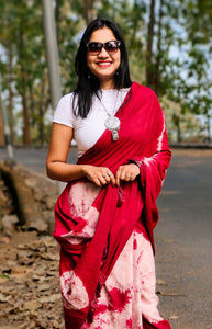 Rasmancha - A Red Assam Cotton Saree