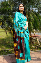 Load image into Gallery viewer, Neelkanth - A Blue Assam Cotton Saree
