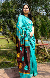 Neelkanth - A Blue Assam Cotton Saree