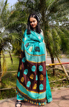 Load image into Gallery viewer, Neelkanth - A Blue Assam Cotton Saree
