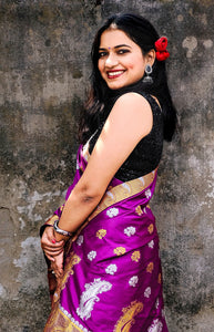 Shubhangi - A Purple Assam Silk Saree