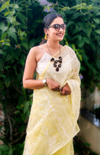 Load image into Gallery viewer, Social Butterfly - A Yellow Organza Saree
