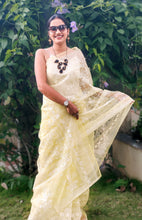 Load image into Gallery viewer, Social Butterfly - A Yellow Organza Saree
