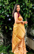 Load image into Gallery viewer, Gold Tone - A Off-White Silk Saree
