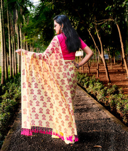 Marigold - A Mulmul Cotton Saree