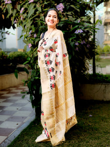 Nizara - An Embroidered Tussar Saree