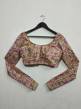 Load image into Gallery viewer, Churi: Yellow Handblock Floral Full Sleeve Cotton Printed Blouse
