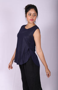 Navy Blue Glossy Top