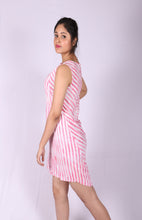 Load image into Gallery viewer, Rayon White and Pink Stripe Dress
