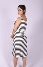 Load image into Gallery viewer, Black Strips On White Dress

