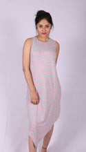 Load image into Gallery viewer, Grey Neon Stripe Asymmetrical dress
