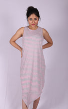 Load image into Gallery viewer, Grey Neon Stripe Asymmetrical dress
