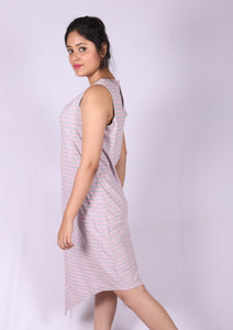 Grey Neon Stripe Asymmetrical dress