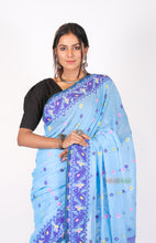 Load image into Gallery viewer, Soft Pure Cotton Handloom Jamdani (Blue)
