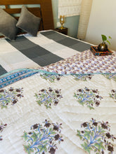 Load image into Gallery viewer, Blue Floral Print - Block Print Quilts
