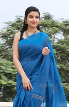 Load image into Gallery viewer, Cotton Handloom Saree with Sequins work (Blue)
