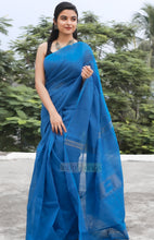 Load image into Gallery viewer, Cotton Handloom Saree with Sequins work (Blue)
