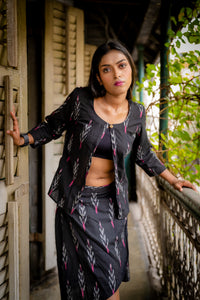 Summer Casual - Ikat Jacket and Ikat Skirt