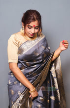 Load image into Gallery viewer, Kankana- Zari Designed Semi Silk Saree (Slate Grey)

