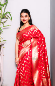 Roslyn- Bangalore Silk Saree (Red)