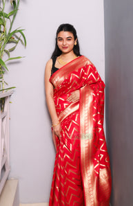 Roslyn- Bangalore Silk Saree (Red)