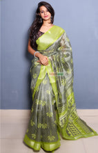 Load image into Gallery viewer, Aura- Printed Cotton Saree - Green
