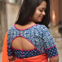 Load image into Gallery viewer, Ahir - An Indigo Blouse with Rani Pompom
