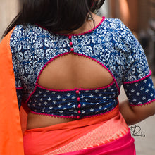 Load image into Gallery viewer, Ahir - An Indigo Blouse with Rani Pompom
