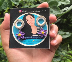 Lavender Flower  Earrings