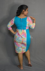 Multi-Colour Hearts & Sky Solid Bodycon Dress