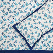 Load image into Gallery viewer, Blue Butterfly - Kid&#39;s King size Block Print Bedsheet

