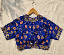 Load image into Gallery viewer, Floral Jaal Embroidered Blouse - Royal Blue
